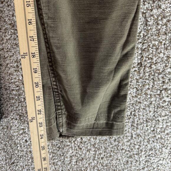 Free People Pants Womens 24 Green Cotton Button Fly Raw Hem Military Pockets - Picture 4 of 11
